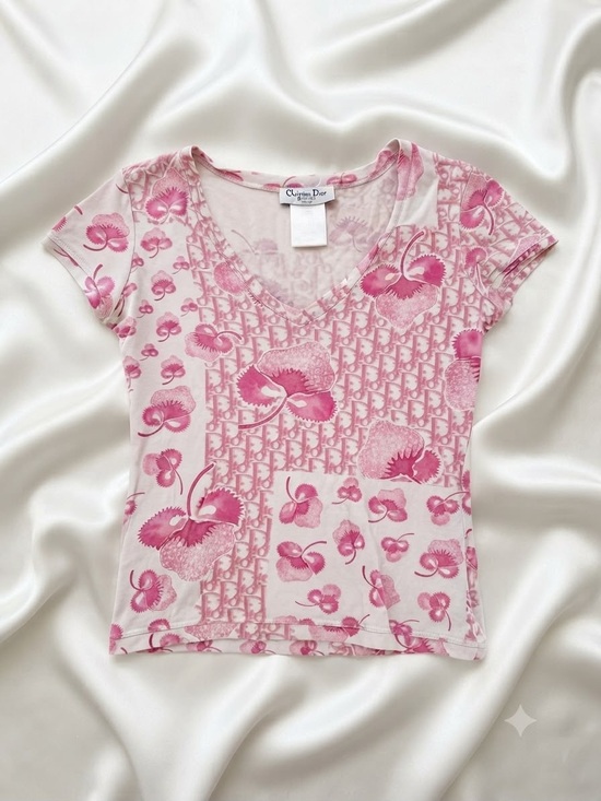 Dior Tops - RARE 🍒Vintage  Authentic Dior Galliano pink Diorissimo Top